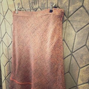 Pink Tweed Knee Length Skirt